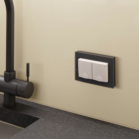 Рамка для двойной розетки черный WL01-Frame-01-DBL Werkel