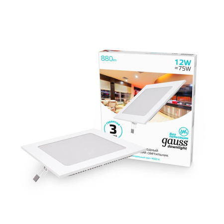 Светодиодный светильник Gauss 940111212 ультратонкий IP20 12W 4100K