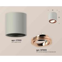 Комплект накладного светильника Ambrella light Techno Spot XS7533005 SGR/PPG серый песок/золото розовое полированное (C7533, N7005)