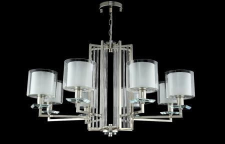 Подвесная люстра Crystal Lux Nicolas NICOLAS SP-PL8 NICKEL/WHITE
