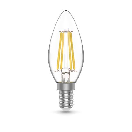 Лампа светодиодная филаментная Gauss E14 4,5W 2700К прозрачная 1031115