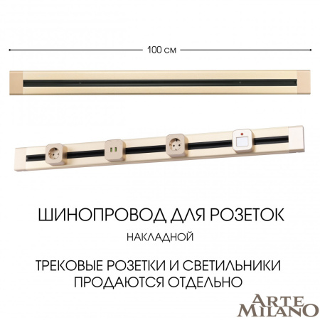 Накладной шинопровод Arte Milano Am-track-sockets 382301TO/100 Gold
