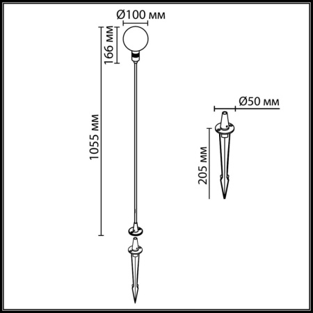 Ландшафтный светильник Odeon Light Nature Dande 7121/2GLB