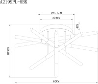 Потолочный светильник Arte Lamp Fernando A2199PL-5BK