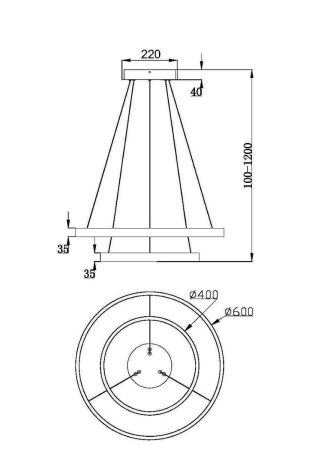 Подвесной светодиодный светильник Maytoni Rim MOD058PL-L55BSK