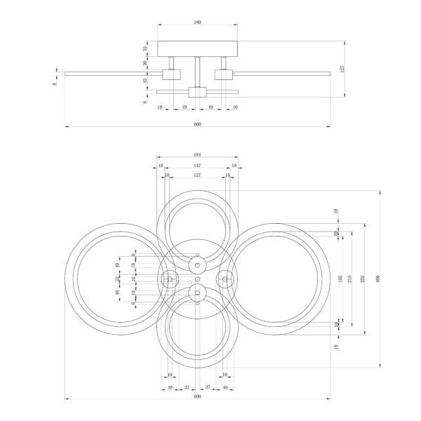 Потолочный светильник Escada Alnair 10224/4LED 56W