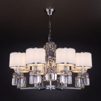 Подвесная люстра Eurosvet Zaffiro 10099/8 хром/прозрачный хрусталь Strotskis (новый абажур)