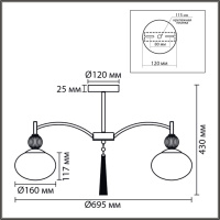 Люстра на штанге Lumion Neoclassi Gloriya 8272/5C