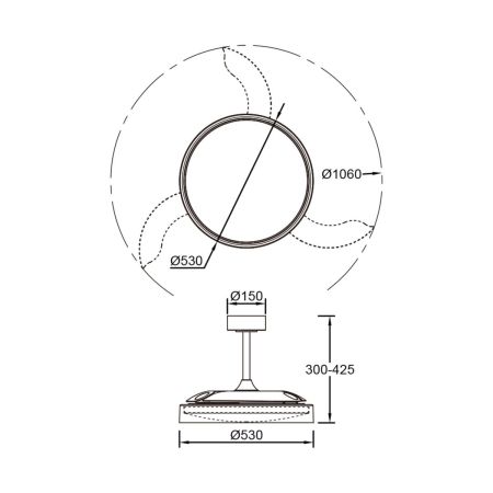 Люстра-вентилятор Mantra Glass Fan 9525