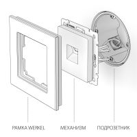 Розетка Ethernet RJ-45 слоновая кость WL03-RJ-45-ivory Werkel
