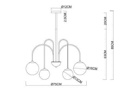 Люстра на штанге Arte Lamp Mebsuta A1675LM-6BK