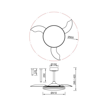 Люстра-вентилятор Mantra Slim Fan 9056