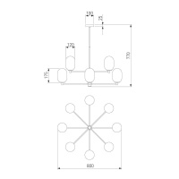 Подвесная люстра Eurosvet Loona 60161/8 латунь