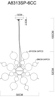 Подвесная люстра Arte Lamp Molecule A8313SP-6CC