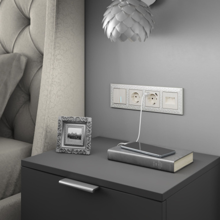 Рамка Antik на 4 поста жемчужный WL07-Frame-04 Werkel