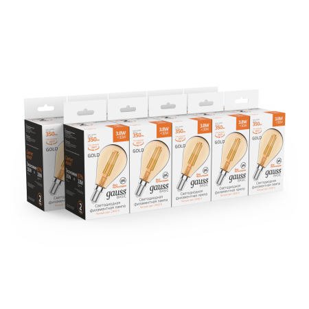 Светодиодная филаментная лампа Gauss Basic Filament E14 3,8W 2400K 1057154