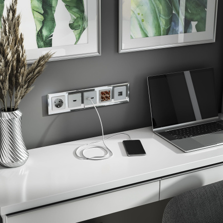 Рамка на 5 постов зеркальный WL08-Frame-05 Werkel