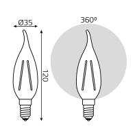 Лампа светодиодная Gauss Filament Elementary E14 12W 2700K 42112