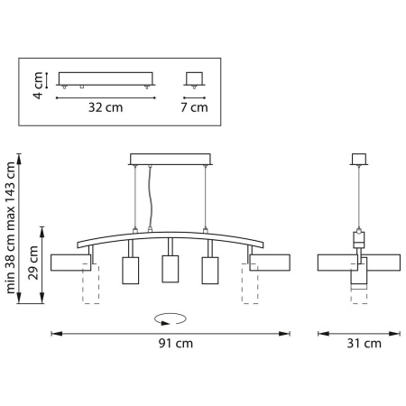 Подвесная люстра Lightstar Rullo (571735+214436-3+214487-2) LR735872363
