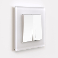 Выключатель двухклавишный с подсветкой (белый матовый) W1120161 Werkel