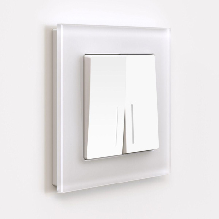 Выключатель двухклавишный с подсветкой (белый матовый) W1120161 Werkel