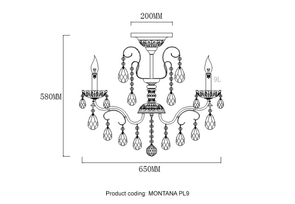 Люстры на штанге Crystal Lux MONTANA PL9