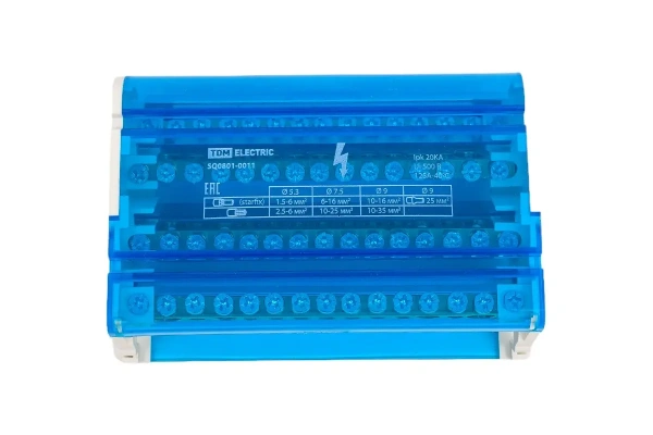 Шина "N" нулевая на DIN-рейку в корпусе 4х15групп TDM