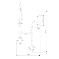 Бра Eurosvet Telao 10120/1 золото/тонированный хрусталь Strotskis (10110/1)