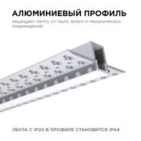 Профиль под штукатурку Apeyron ширина ленты до 12мм (рассеиватель, заглушки - 2шт) 08-48