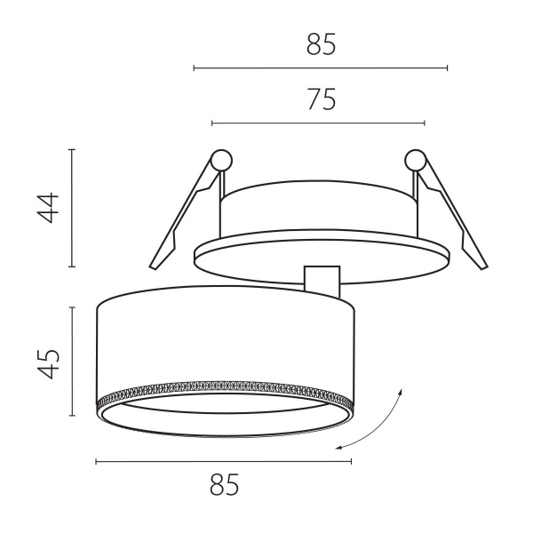 Встраиваемый светильник Alta Pro Lightstar A5547RS
