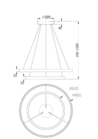 Подвесной светильник Maytoni Rim MOD058PL-L74BS4K