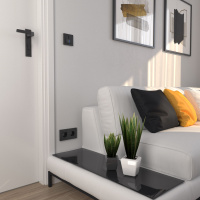 Выключатель Werkel Hammer двухклавишный с подсветкой черный W1220108