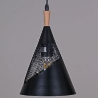Подвесной светильник Reluce 03250-3.9-01 BK+WOOD