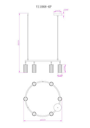 Подвесная люстра Moderli Cora V11603-6P