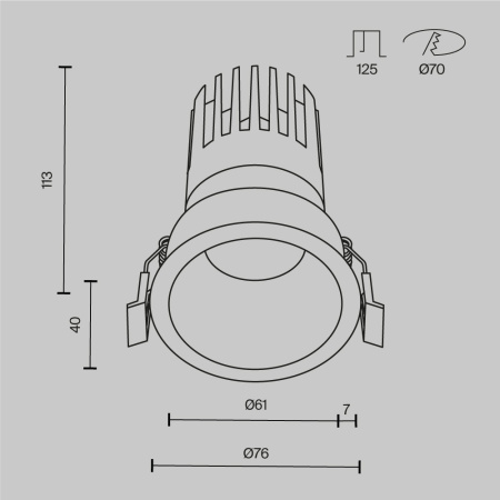 Встраиваемый светильник Maytoni Technical Dip DL118-15W-3K-W