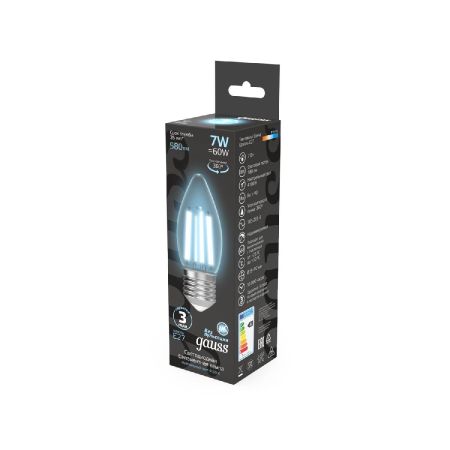 Лампа светодиодная Gauss Filament E27 7W 4100K 103802207