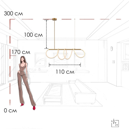 Подвесной светильник Loft IT Thread 10388P/A Brass