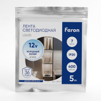Светодиодная лента Feron 7W/m 400LED/m COB холодный белый 5М LS630 48949