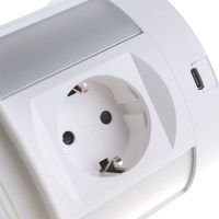 Блок розеток 107J (4 секции, 2 USB А + 2 USB С) Mebax 00-00001171