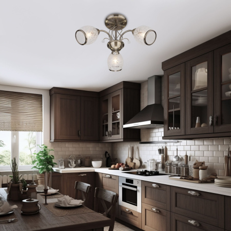 Подвесная люстра Eurosvet 30026/3 античная бронза