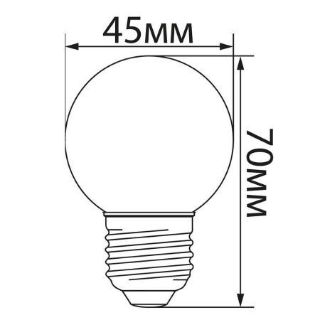 Лампа светодиодная Feron E27 1W желтый Шар Матовая LB-37 25879