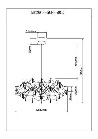 Подвесная люстра Myfar Ersilia MR2663-60P-50CD