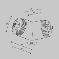 Угловой коннектор 120° без ввода питания Maytoni Shelf CA018LWC-B