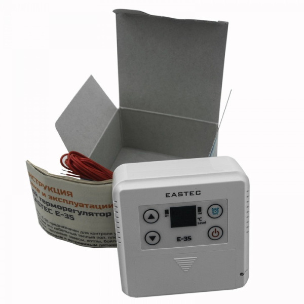 Терморегулятор для теплого пола Eastec E-35 накладной белый