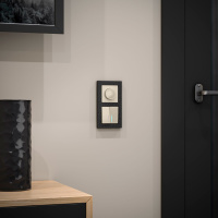 Выключатель двухклавишный проходной с подсветкой слоновая кость WL03-SW-2G-2W-LED-ivory Werkel