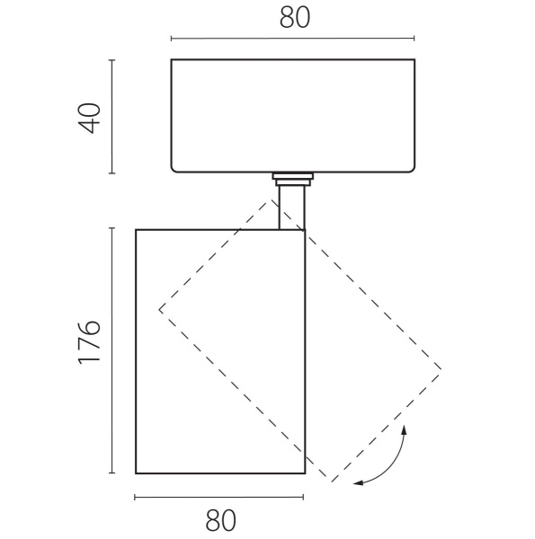Накладной светильник 20-55G с адаптером Lightstar Canno Pro C4307SO