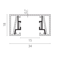 Шинопровод 2-контактный без стыковочного паза, 3м Lightstar Barra 502038-P