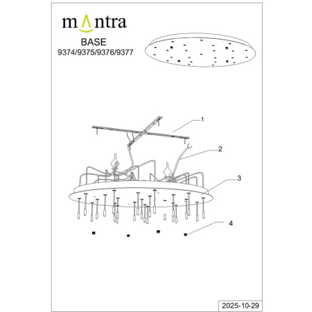 Подвесная люстра Mantra Boomerang 9377+9240 (24L)