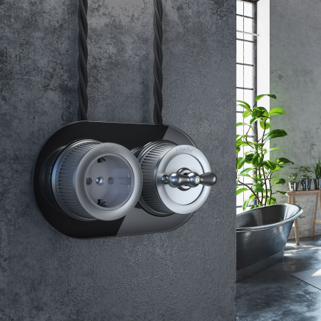 Рамка на 2 поста черный WL21-frame-02 Werkel