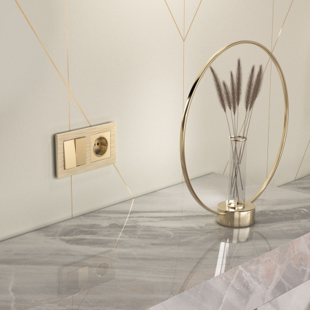 Выключатель  двухклавишный  шампань WL11-SW-2G Werkel